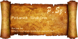 Petanek Szabina névjegykártya